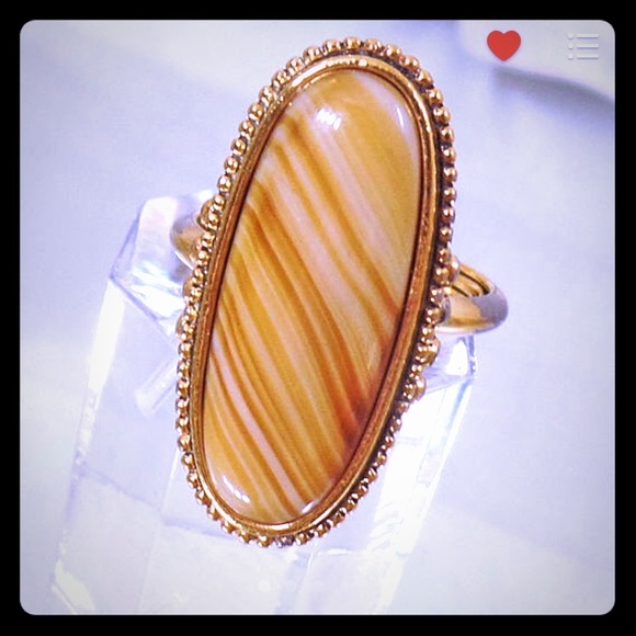 Vintage Banded Agate Ring. - Picture 1 of 6